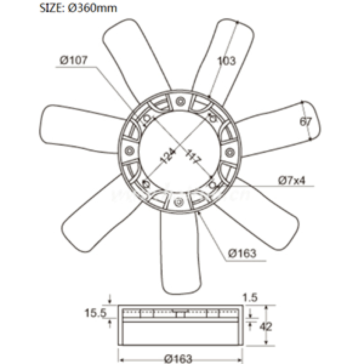 ΦΤΕΡΩΤΗ TOYOTA HILUX LN30/40/ HIACE '79-'85/ L 360mm (7 ΦΥΛΛΑ) 16361-34030