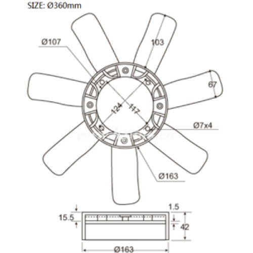 ΦΤΕΡΩΤΗ TOYOTA HILUX LN30/40/ HIACE '79-'85/ L 360mm (7 ΦΥΛΛΑ) 16361-34030