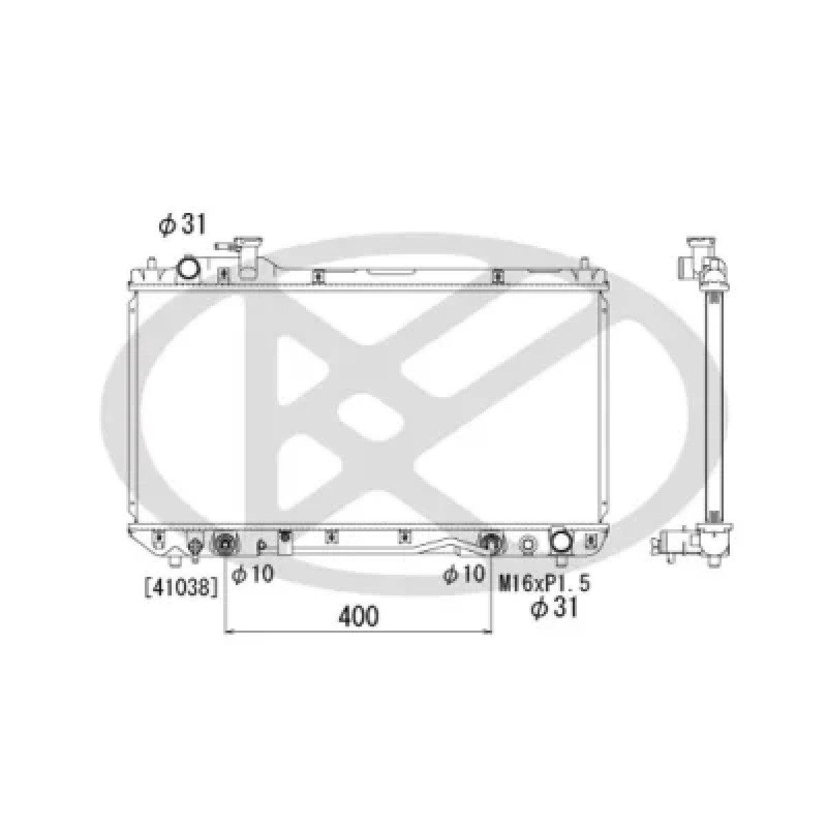 ΨΥΓΕΙΟ ΝΕΡΟΥ KOYORAD TOYOTA RAV4 '94-'00 2.0 ΜΕ ΠΥΡΟΥΣ ΠΑΝΩ 16400-7A480