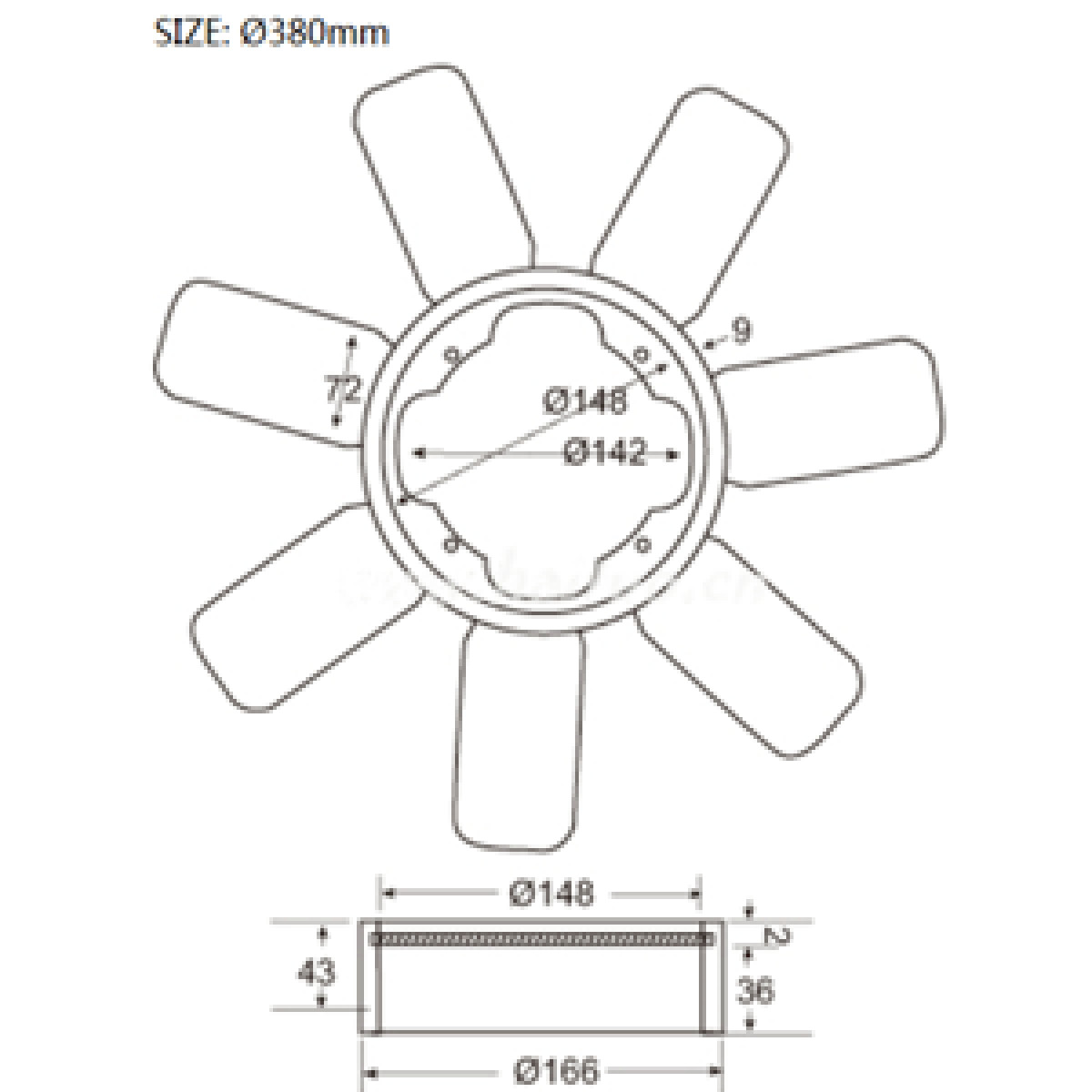 ΦΤΕΡΩΤΗ NISSAN D21 '85-'92 Z16 380mm (7 ΦΥΛΛΑ) 21060-31W00