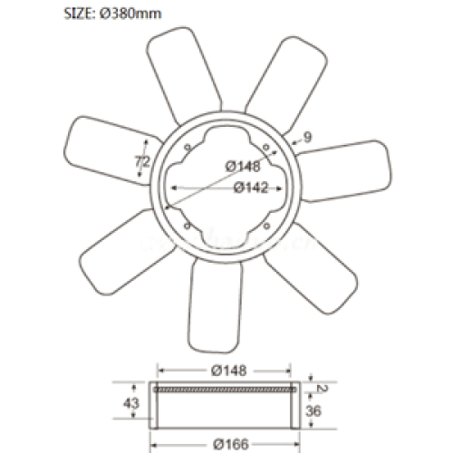ΦΤΕΡΩΤΗ NISSAN D21 '85-'92 Z16 380mm (7 ΦΥΛΛΑ) 21060-31W00