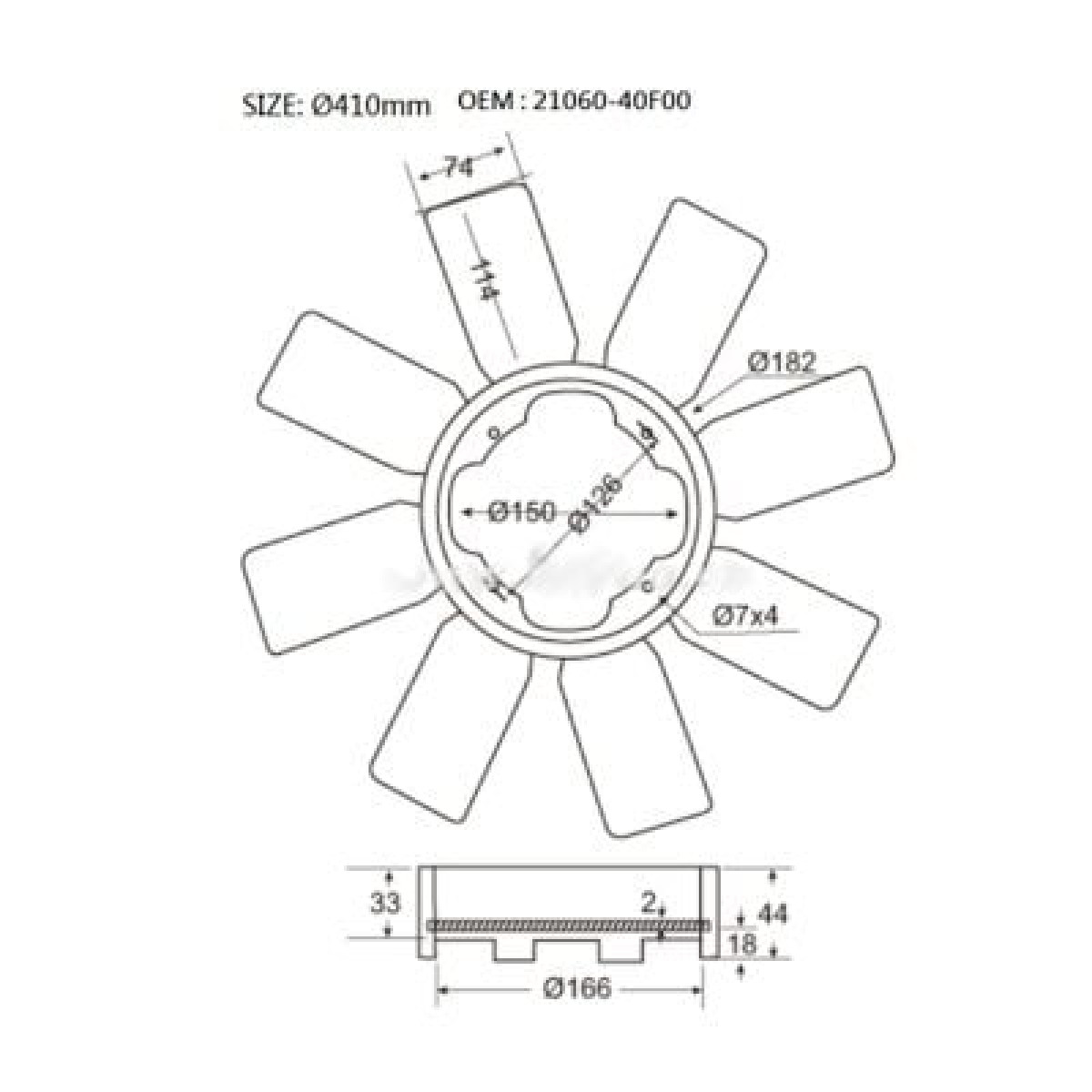 ΦΤΕΡΩΤΗ NISSAN 720 '83- SD22/SD23/SD25 410mm (8 ΦΥΛΛΑ) 21060-31W01