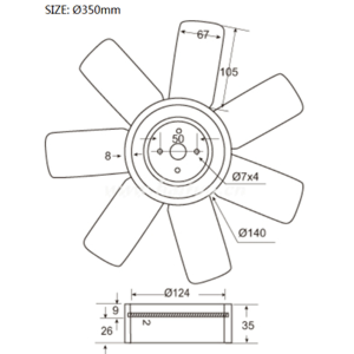 ΦΤΕΡΩΤΗ NISSAN 720 '79-'83 SD22 ΜΕ AIR-CONDITIONING 350mm (7 ΦΥΛΛΑ) 21060-31W02