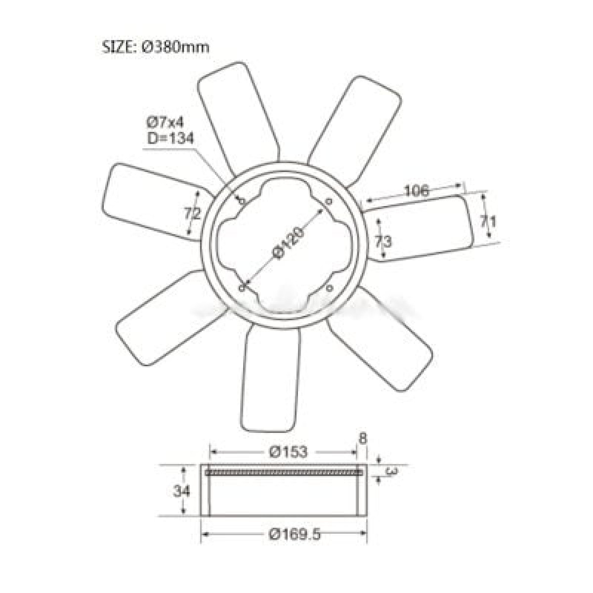 ΦΤΕΡΩΤΗ NISSAN D21 '85-'92 Z20 380mm (7 ΦΥΛΛΑ) 21060-57W00