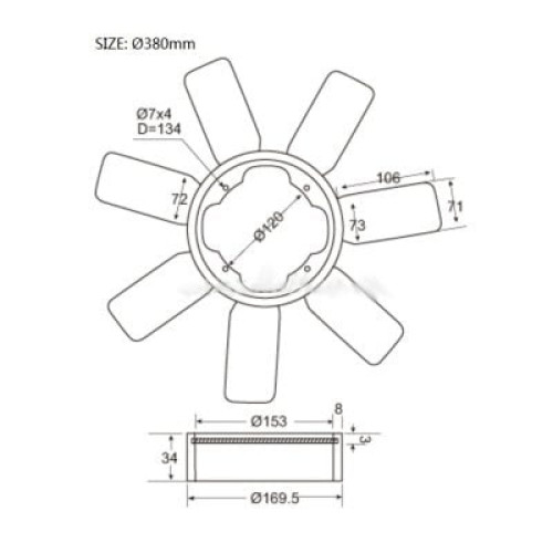 ΦΤΕΡΩΤΗ NISSAN D21 '85-'92 Z20 380mm (7 ΦΥΛΛΑ) 21060-57W00