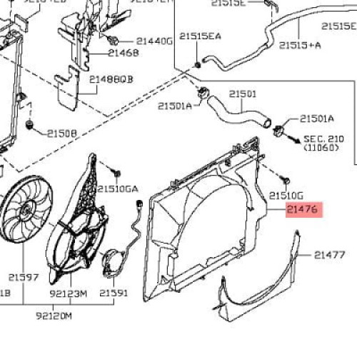 ΒΑΣΗ ΒΕΝΤΙΛΑΤΕΡ (ΧΟΑΝΗ) NISSAN D40 '05-'10 ΚΑΤΩ 21477-EB70A