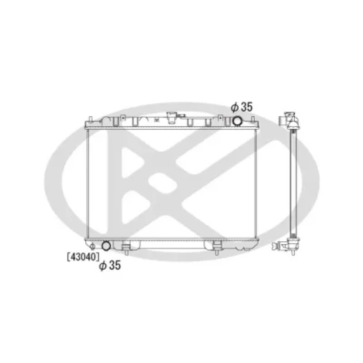 ΨΥΓΕΙΟ ΝΕΡΟΥ KOYORAD NISSAN XTRAIL '00-'06 2.2D ΛΑΙΜΟΙ ΔΙΑΓΩΝΙΑ B14108H801